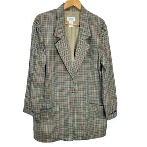 Vintage 100% Cotton Multicolor Plaid Blazer